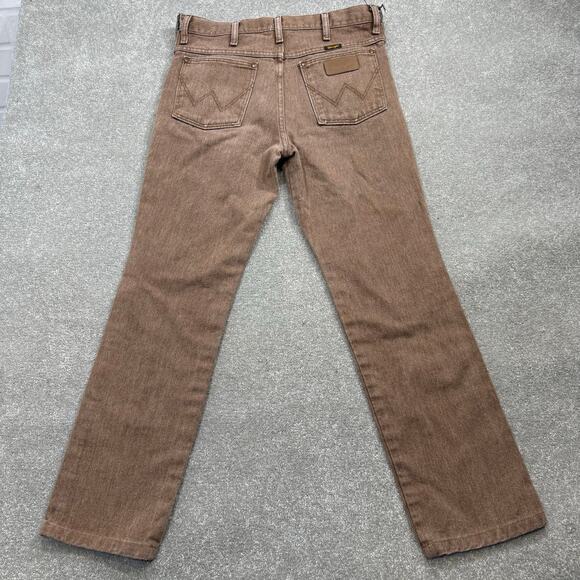 Vintage Wrangler Jeans Cowboy Cut Brown Mens 34x32 Western Stretch Panel Slim - Picture 2 of 15